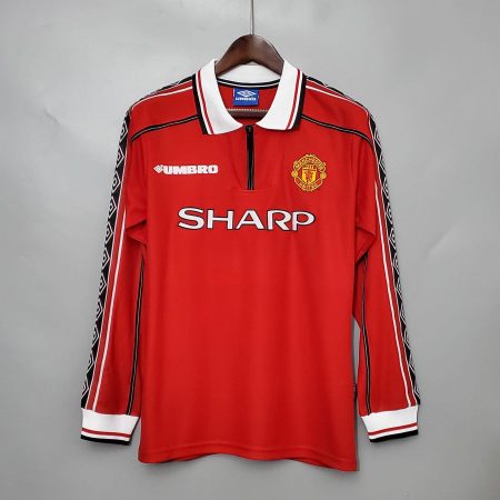 1998-1999 Retro Long Sleeve Manchester United Home Football Shirt