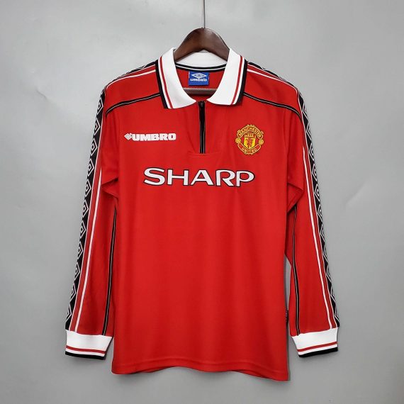 1998-1999 Retro Long Sleeve Manchester United Home Football Shirt