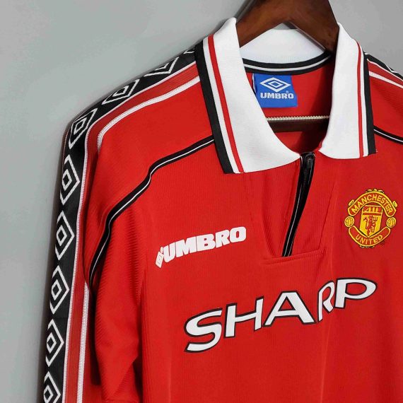 1998-1999 Retro Long Sleeve Manchester United Home Football Shirt