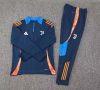 24/25 Juventus Half-Pull Training Suit Royal blue Football Shirt Set