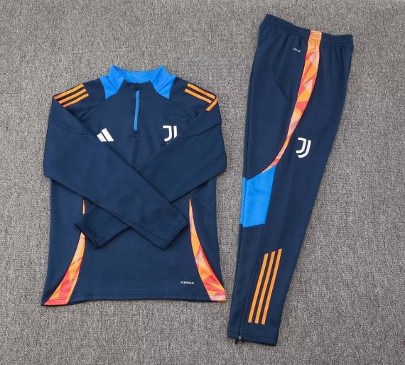 24/25 Juventus Half-Pull Training Suit Royal blue Football Shirt Set