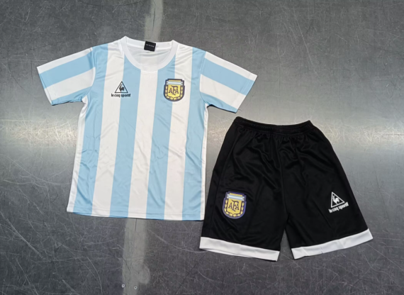 1986 Retro Argentina Home Football Shirt Kids Size Suit