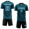 Custom Aqua Light Blue-Black Sublimation Soccer Uniform Jersey