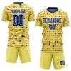 Custom Gold Royal-White Away Sublimation Soccer Uniform Jersey