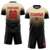 Custom Cream Red-Black Sublimation Fade Fashion Soccer Uniform Jersey