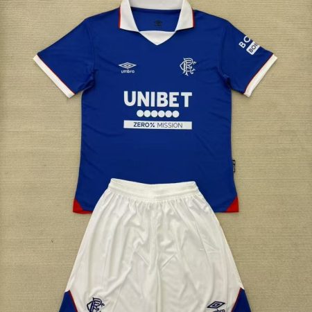 25/26 Rangers Home Football Shirt Kids Size Suit