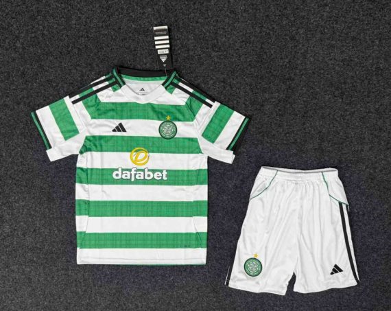 25/26 Celtic Home Football Shirt Kids Size Suit (Advertise)