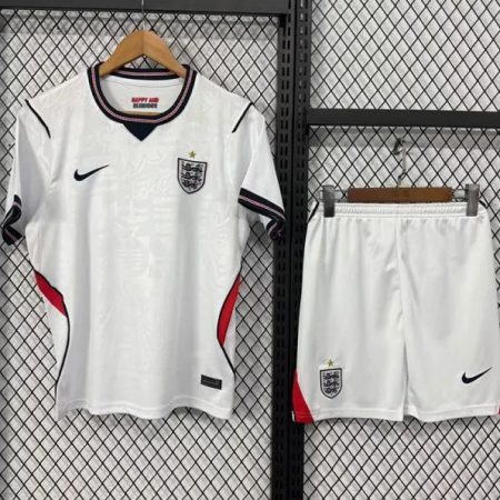26/27 England Home Football Shirt Kids Size Suit (White Shorts)