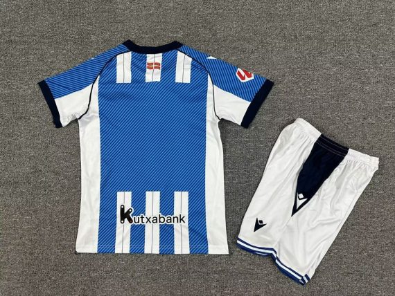 25/26 Real Sociedad Home Football Shirt Kids Size Suit