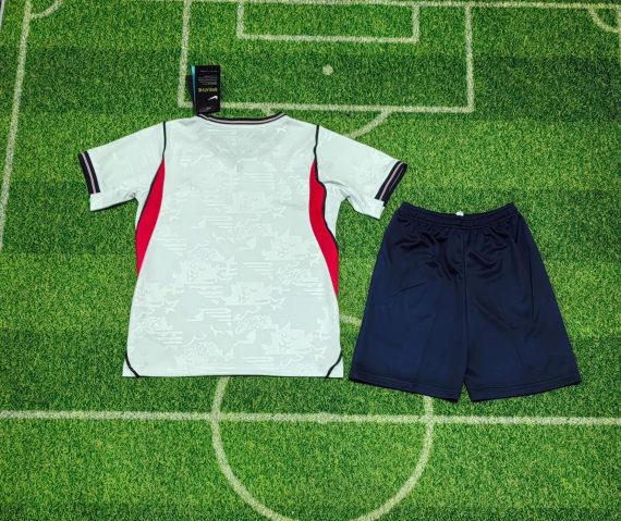 26/27 England Home Football Shirt Kids Size Suit (Blue Shorts)