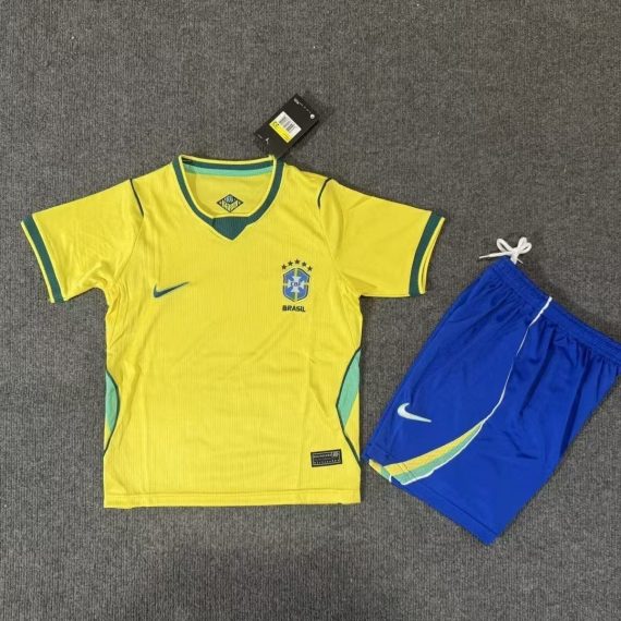26/27 Brazil Home Football Shirt Kids Size Suit