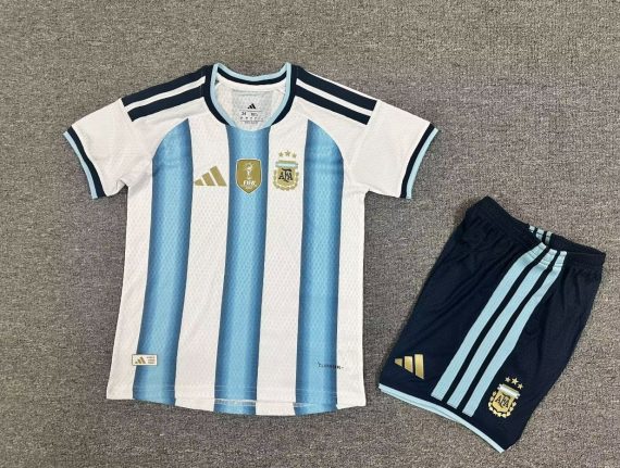 26/27 Argentina #10 Messi Home Football Shirt Kids Size Suit
